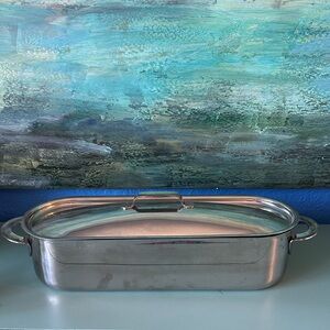 Dansk Stainless Steel Fish Poacher Covered Roasting Pan - Silver